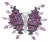 18K White Gold 1.00 Cttw Diamond, Ruby Sapphire, and Amethyst Mixed Gemstone Butterfly Brooch Pin (G-H Color, VS1-VS2 Clarity) For Sale