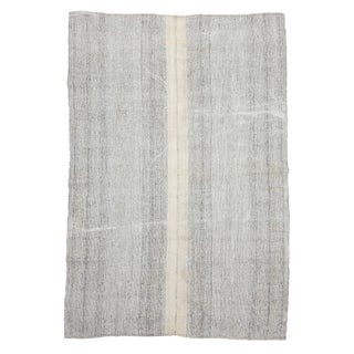 1960s Vintage Gray Turkish Kilim Rug- 7′2″ × 10′ For Sale