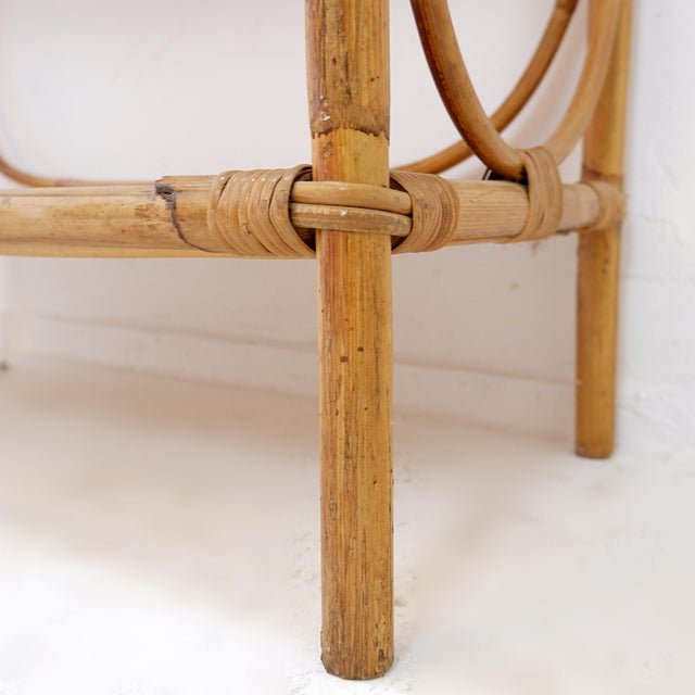 Vintage Bohemian Style Three-Tier Rattan Shelf, 1960s For Sale - Image 11 of 15