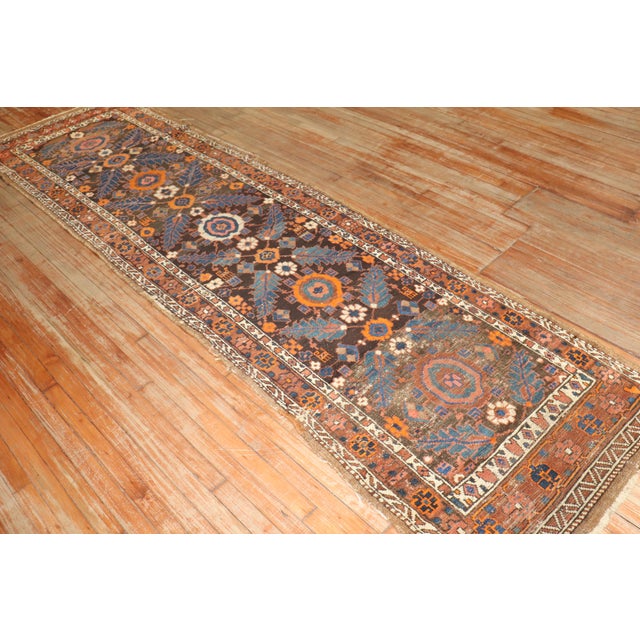 English Antique Kurd Runner, 3'3'' X 12' For Sale - Image 3 of 7