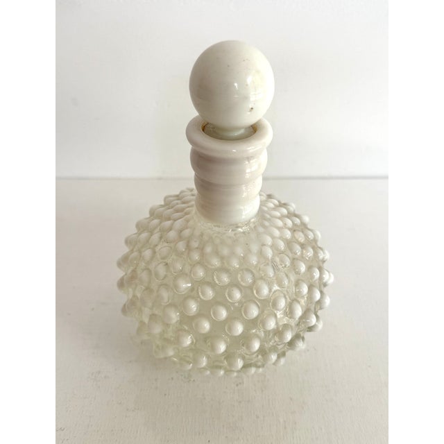 American 1940s Fenton Hobnail Opalescent Perfume Bottle With Stopper For Sale - Image 3 of 7