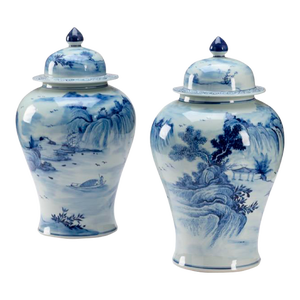 Wildwood June Blue Porcelain Jars, Set of 2