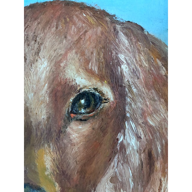 Vintage Original Dog Portrait Oil Paintings - Set of 2 For Sale - Image 12 of 16