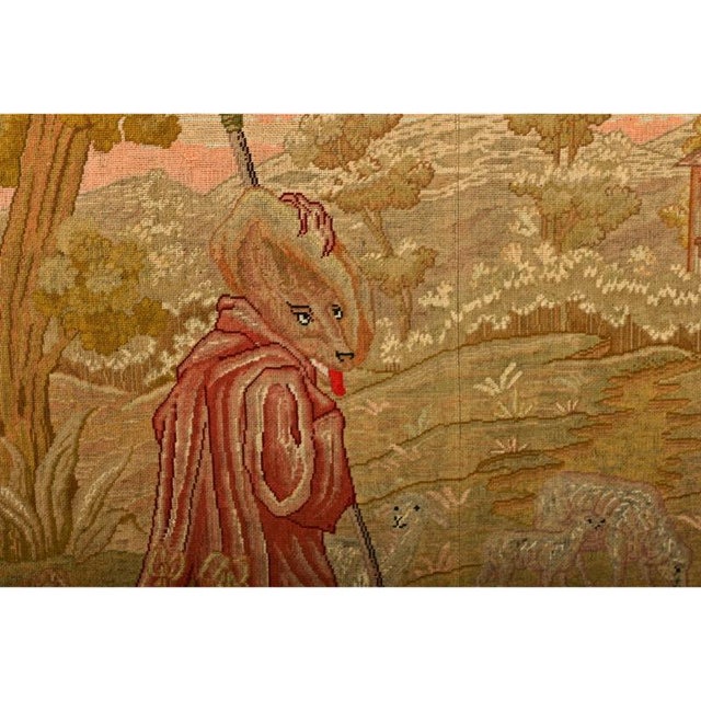 French 19th Century Large Fox Tapestry on Frame For Sale - Image 12 of 12