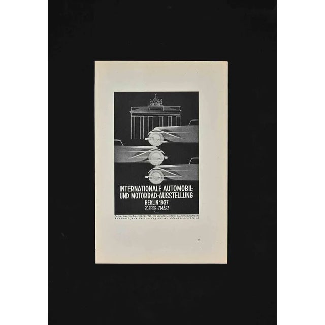 Internationale Automobil is a vintage offset print realized in 1937 in Germany. Original B/W Offset. Mint conditions.