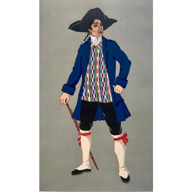 Figurative Vintage French Regional Costume Print 1929 Man From Provence France For Sale - Image 3 of 6