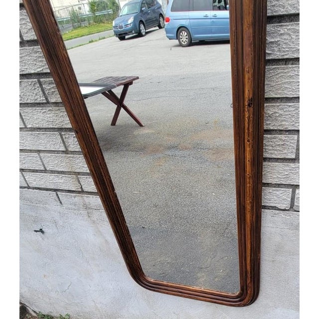 Brown Antique 19th Century American Victorian Walnut Arched Wall Mirror Hallway For Sale - Image 8 of 18