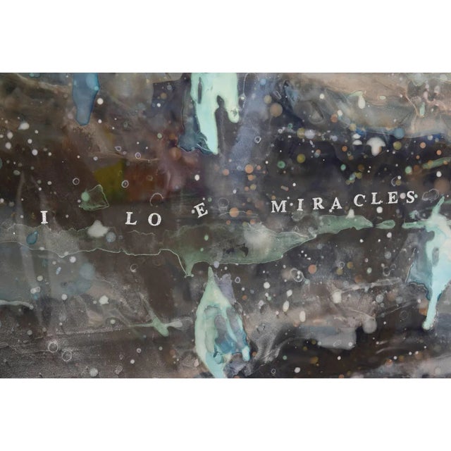 One of a Kind Mixed-Media Signed Painting by Robert Bery Titled "I Love Miracles" For Sale - Image 4 of 8