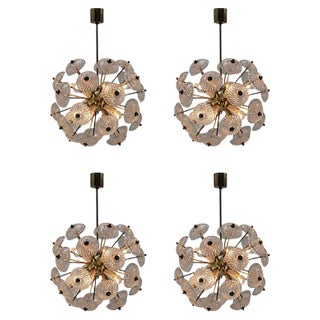 Space Age Dandelion Sputnik Pendants, 1970s, Set of 4 For Sale