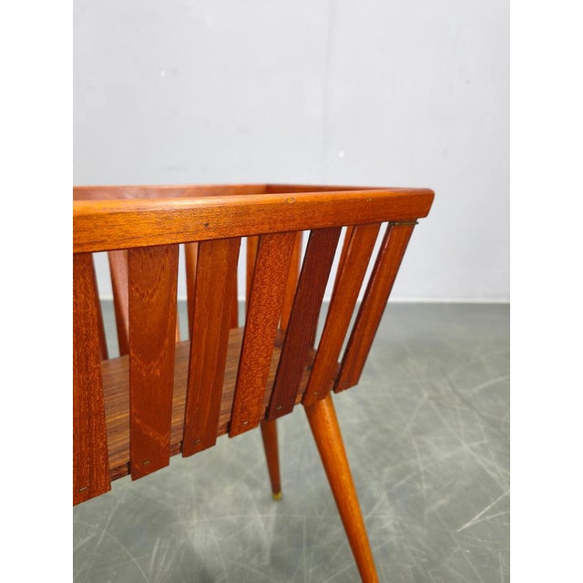 Gold Mid-Century Danish Teak Planter with Brass Feet, 1960s For Sale - Image 8 of 10