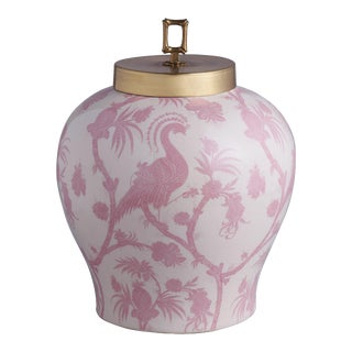 Scalamandre Maison by Port 68 Balinese Peacock Pink Jar For Sale