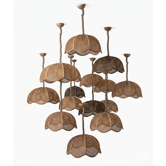Chandelier in Vienna Straw, 1960s For Sale - Image 13 of 13