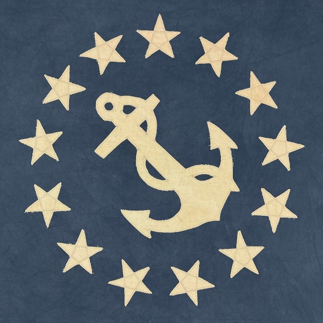 Large Modified Vintage Cotton Flag With New Yacht Ensign Emblem For Sale In Los Angeles - Image 6 of 8