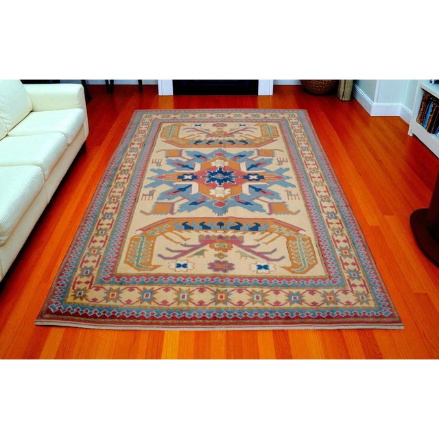 Woven on a village family loom in the Aegean region of Anatolia, this authentic 1990s Milas area rug seamlessly blends...