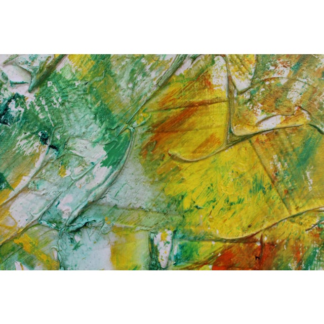 Blue 1970s Modern Multi Colored Framed Abstract Oil Painting Signed Cowan For Sale - Image 8 of 11