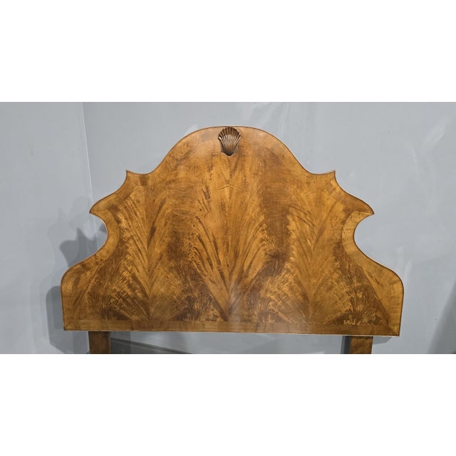 A very Queen Anne style walnut double headboard, excellent colour and condition. 54.5" high 60" wide