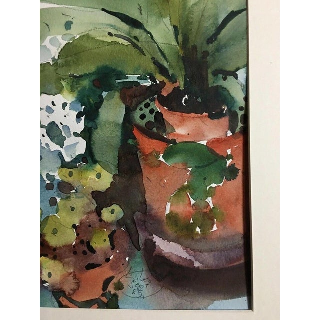 Hans Köhler, Balcony Plants, 1985, Watercolor For Sale - Image 12 of 13