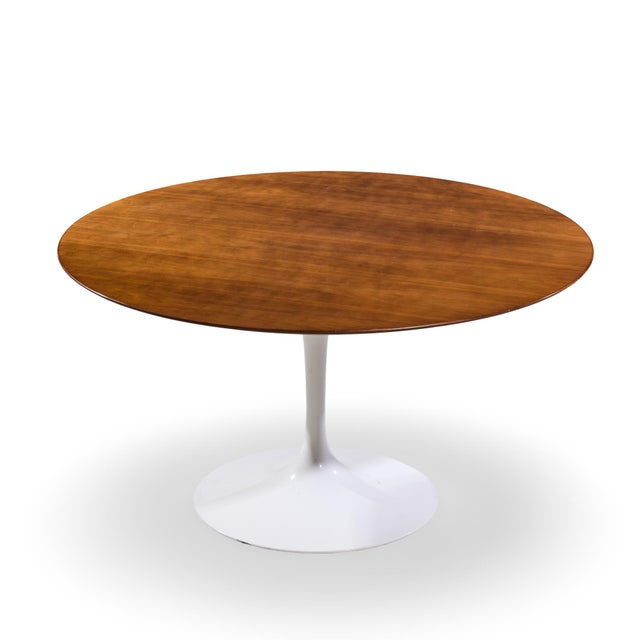 Mid 20th Century Eero Saarinen for Knoll Mid Century 54 Inch Walnut Tulip Dining Table For Sale - Image 5 of 6