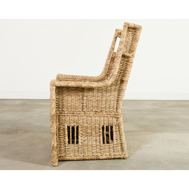 Wood Ralph Lauren Organic Modern Woven Seagrass Wicker Armchair For Sale - Image 7 of 18