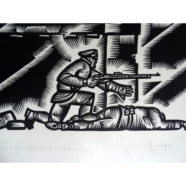 1970s Dainis Rozkalns, Kazan, 1972, Linocut For Sale - Image 5 of 8