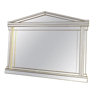 1970 Large Domus Mirror in Wood, Gold Plexiglass and Mirrors For Sale