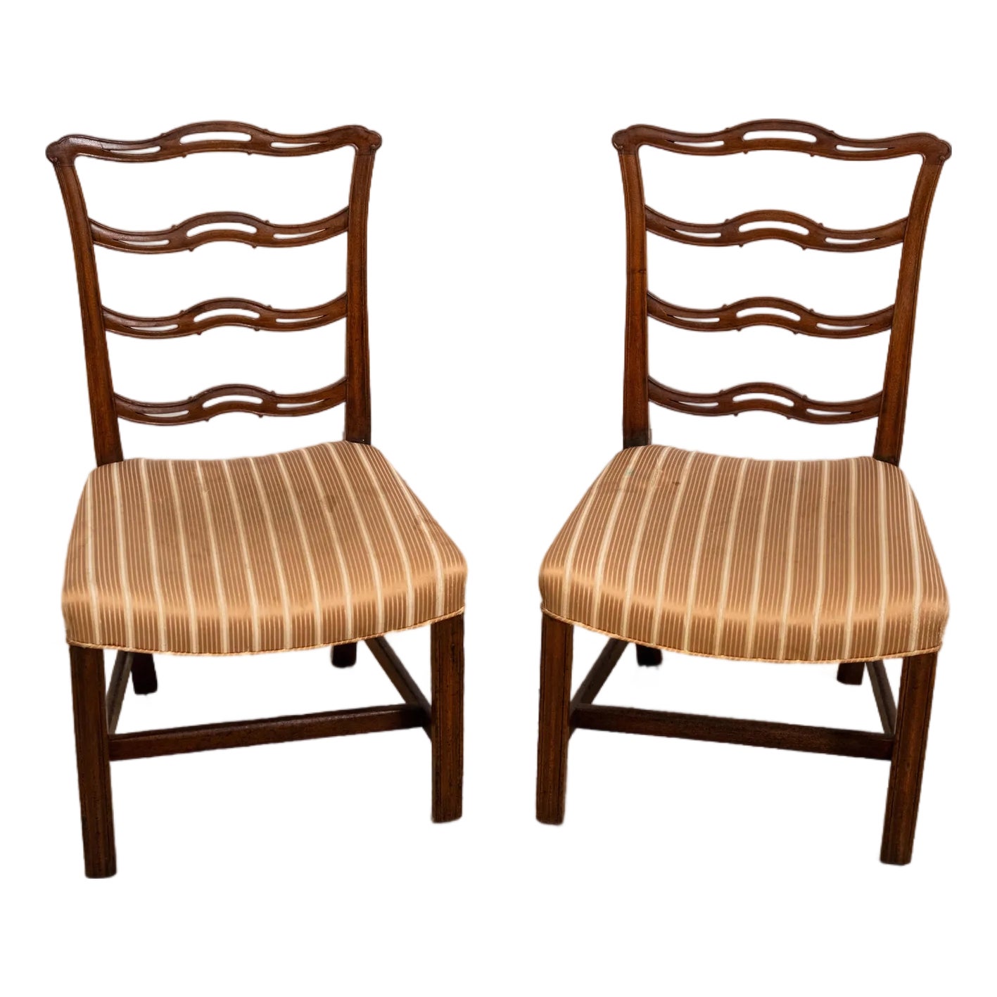 Pair Early 19th C. Mahogany Ribbon Back Chairs | Chairish