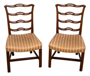 Pair Early 19th C. Mahogany Ribbon Back Chairs