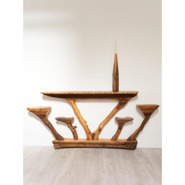 Life oak console table by timothée musset unique dimensions: d 25 x w 260 x h 110 cm materials: oak this piece is...