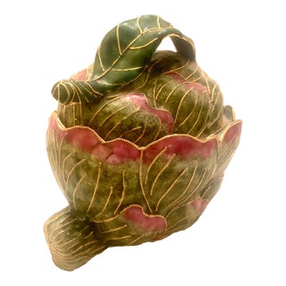 Late 20th Century Cloisonne Artichoke Box For Sale