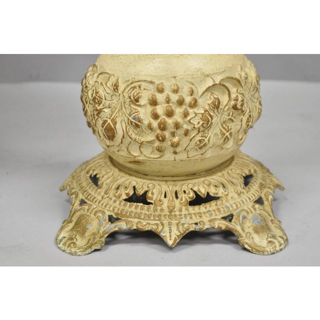 Vintage Hollywood Regency Small Metal Pedestal Marble Top Drinks Side Table Pair For Sale - Image 18 of 18