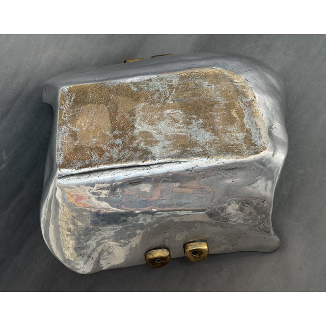 Black Vintage Brutalist Fireplace Cask in Brass by David Marshall, 1975 For Sale - Image 8 of 9