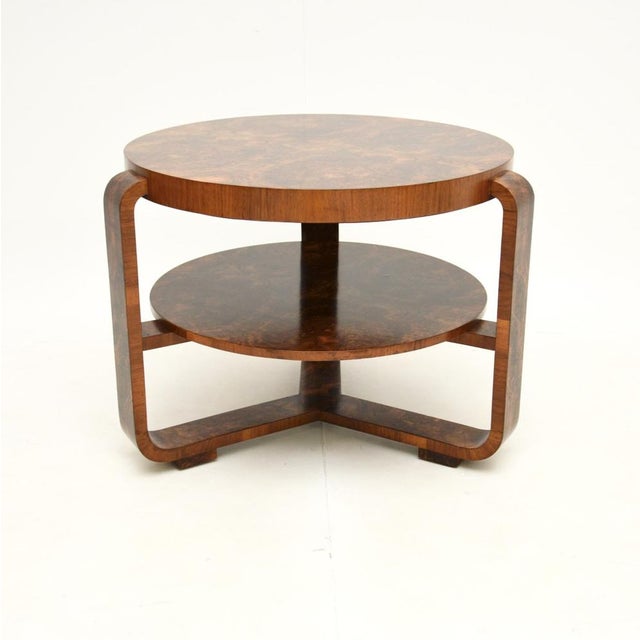 Large Art Deco Burr Walnut Coffee Table, 1930s For Sale - Image 4 of 9
