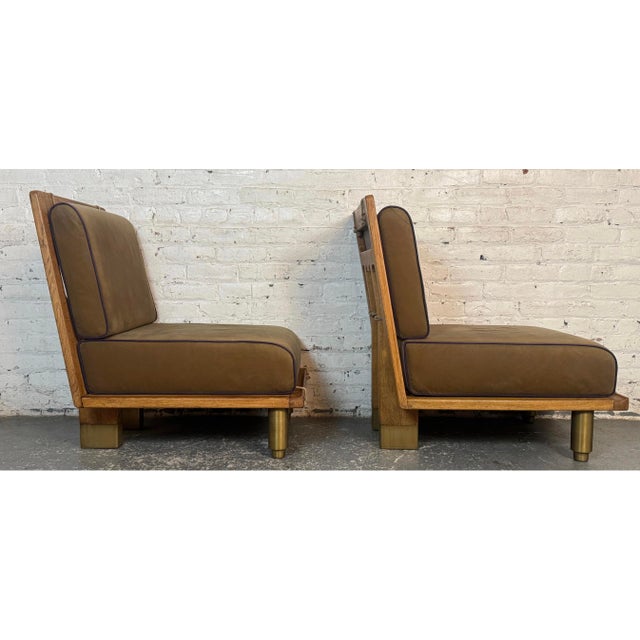 Mid-Century Modern Pair of Mid-Century "Elmyre" Chairs Attributed to Guillerme & Chambron for Votre Maison For Sale - Image 3 of 12