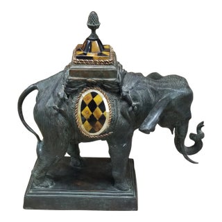Mid Century Bronze Elephant by Maitland -Smith For Sale