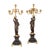Antique 19th Century French pair of bronze candelabra each formed as a standing female figure holding a gilt-bronze 7...