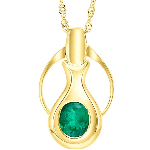 4Ct Colombian Emerald Pendent/Necklace 18 Karat Gold Estate Convertible to Ring For Sale - Image 18 of 18