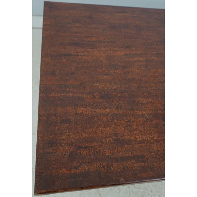 Scrolled Iron Base Coconut Top Dining Room Table For Sale - Image 13 of 14