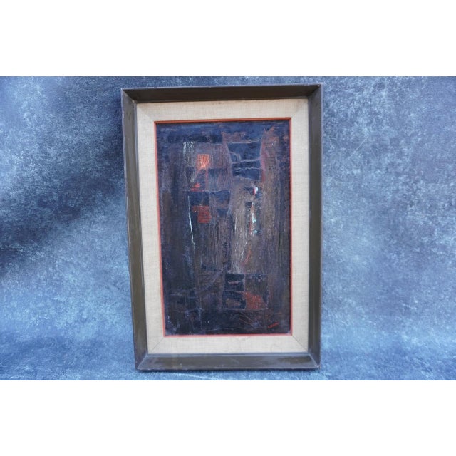 Abstract Mid 20th Century Louise Cardeiro Boyer Vision Fugitive Oil Painting on Board, Framed For Sale - Image 3 of 8