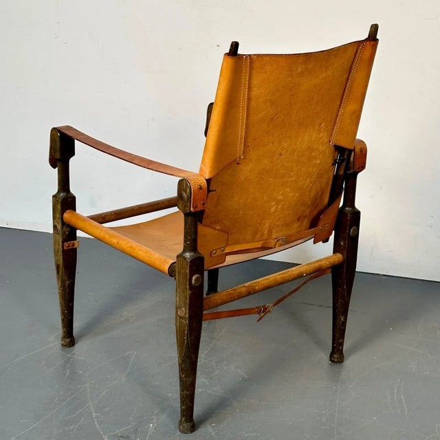 Pair of Kaare Klint Danish Mid-Century Modern Safari Lounge Chairs, Rasmussen For Sale - Image 10 of 12