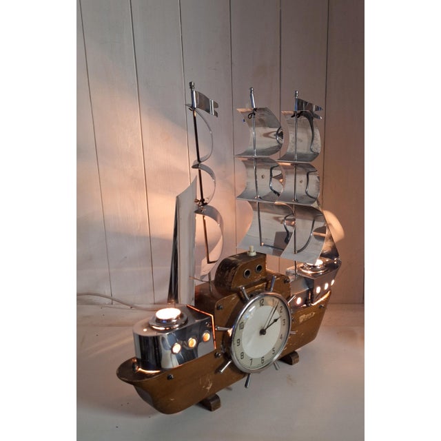 Brown Vintage English Table Clock, 1950s For Sale - Image 8 of 11