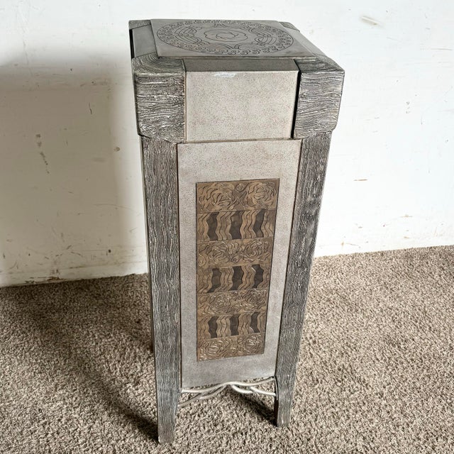 Brown Postmodern Carved Jewelry Chest/Lingerie Armoire For Sale - Image 8 of 12