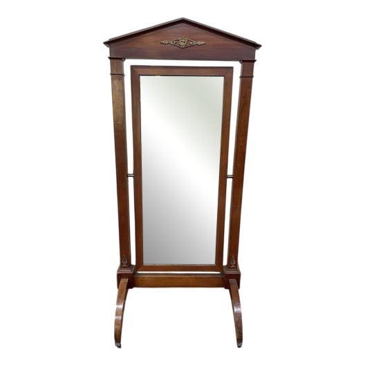 Empire Mahogany Psyche Mirror For Sale