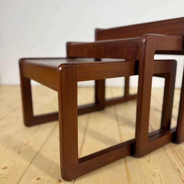 Vintage Nesting Tables in Teak, 1961, Set of 3 For Sale - Image 3 of 5
