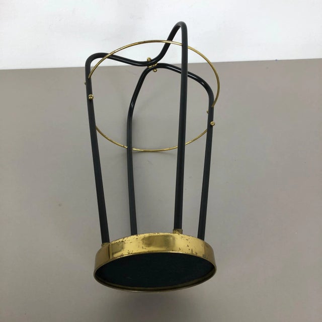 Mid-Century German Hollywood Regency Metal Brass Umbrella Stand, 1950s For Sale - Image 13 of 14