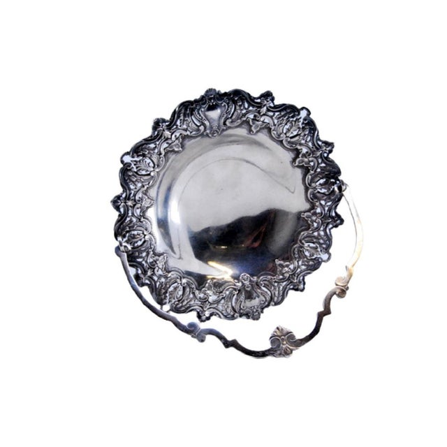 Silver Basket for with Tilting Handle, Shells and Palms For Sale - Image 10 of 10