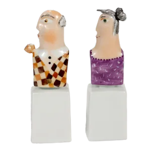 Meissen Porcelain Figurine Busts of a Man & Woman by Peter Strang