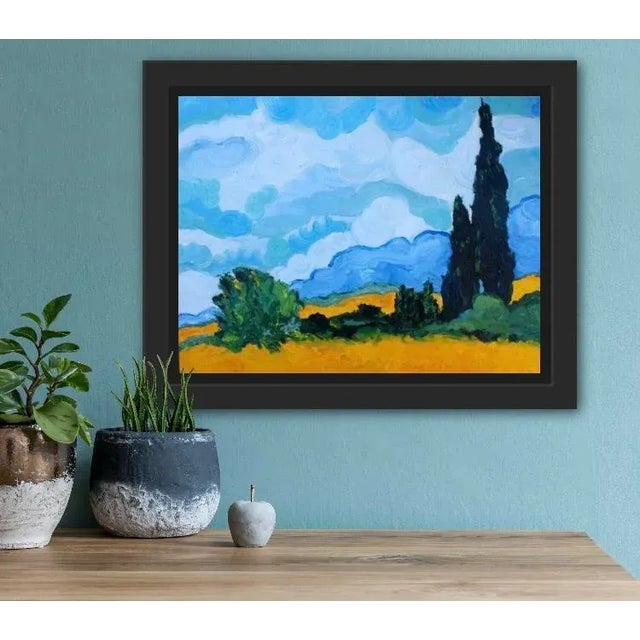 CYPRESS TREES - After Van Gogh - 14 x 18 on Canvas Medium: Oil - Impasto, thick swirling paint layers. Original painting...