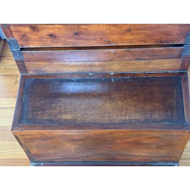 1980s Regency Mahogany and Cane Metamorphic Chair to Steps For Sale - Image 13 of 16