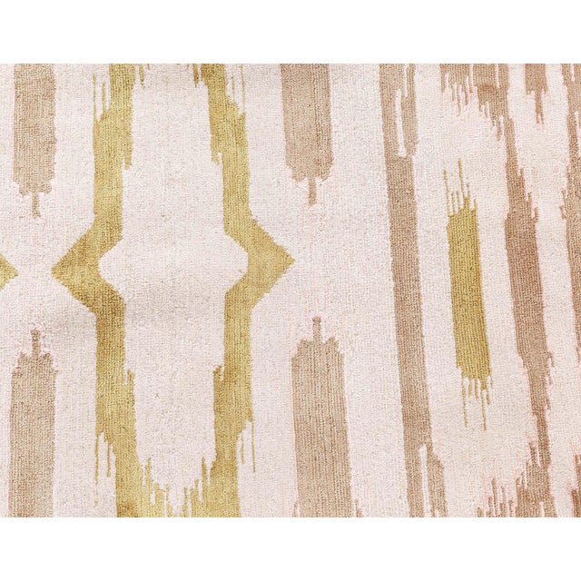 Tribal Contemporary Tribal Ikat Medallion Cream Runner "Nomade" by Doris Leslie Blau For Sale - Image 3 of 7