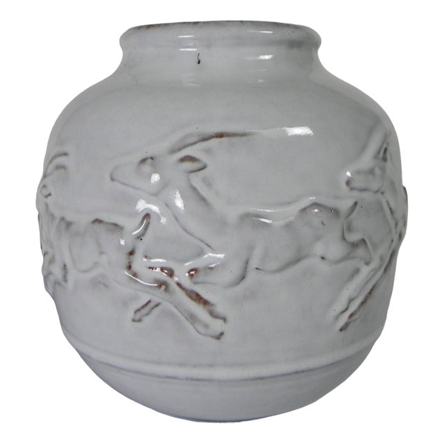 Mobach Vase with Deer by Bouke and Klaas Mobach, 1960s For Sale